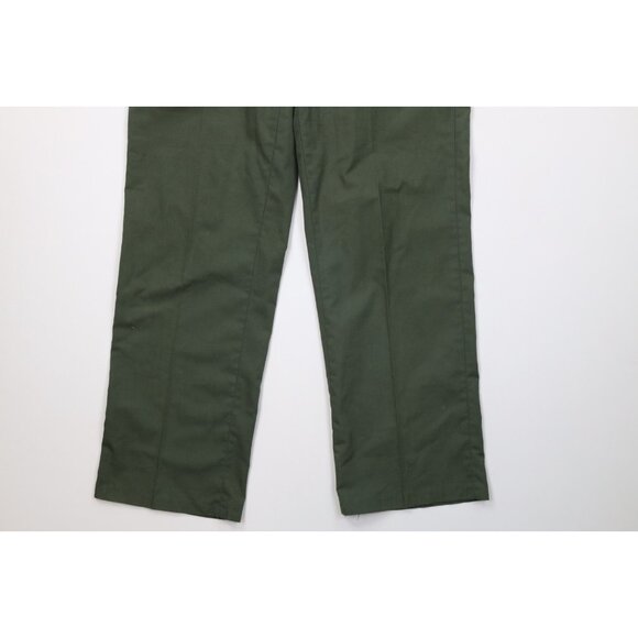 Vtg 60s Streetwear Mens 34x31 Lightweight Flared Wide Leg Chino Pants Green USA - Picture 4 of 16